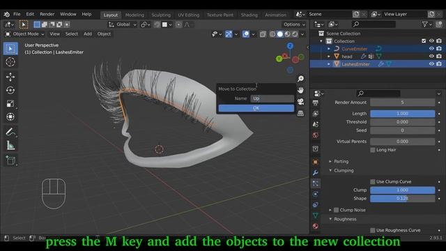 Blender 2.93 How To Create Eyelashes With Particles and Curve смотреть онлайн