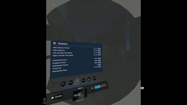 Fallout4 VR fresh install - In-game setting default - SS @120% - 70-80% reprojection - Vive Pro смотреть онлайн