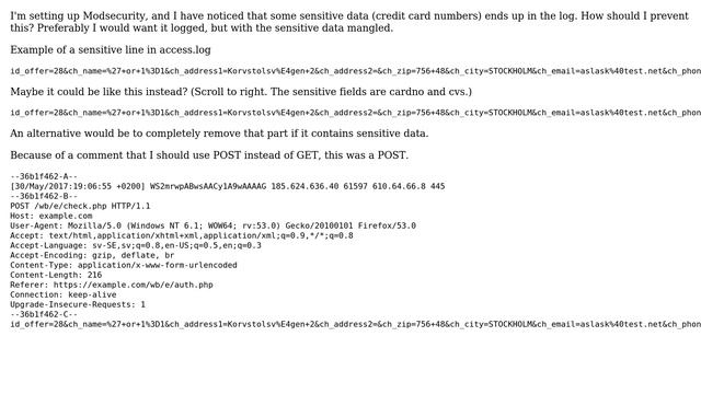 DevOps & SysAdmins: Exclude sensitive data from modsecurity log смотреть онлайн