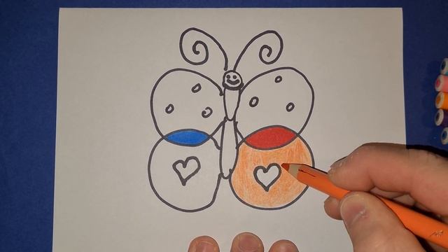 Рисуем красивою Бабочку для детей. Уроки рисования смотреть онлайн