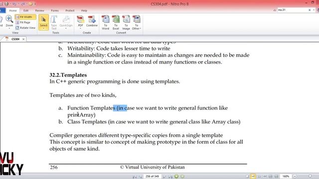 Generic programming| Templates| Lec32 CS304 OOP C++|Urdu/Hindi смотреть онлайн