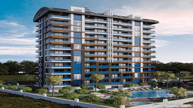 Квартиры в современном комплексе на этапе строительства в Махмутларе смотреть онлайн