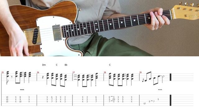 Dire Straits - Sultans Of Swing (guitar solo cover with tabs & chords) смотреть онлайн