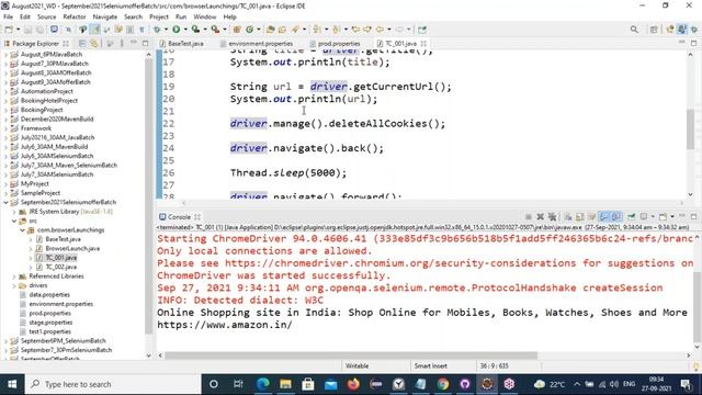 SELENIUM with JAVA tutorials || Demo - 3 || by Mr. Ravi Kanth Lella On 27-09-2021 @9AM IST смотреть онлайн