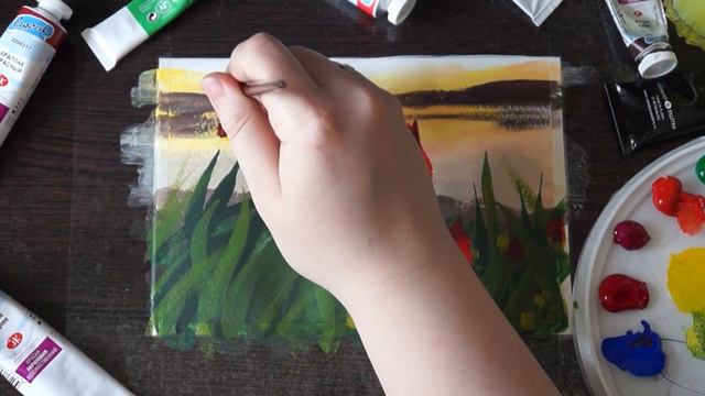Рисую тюльпаны акрилом/Этюд/Speedpaint смотреть онлайн