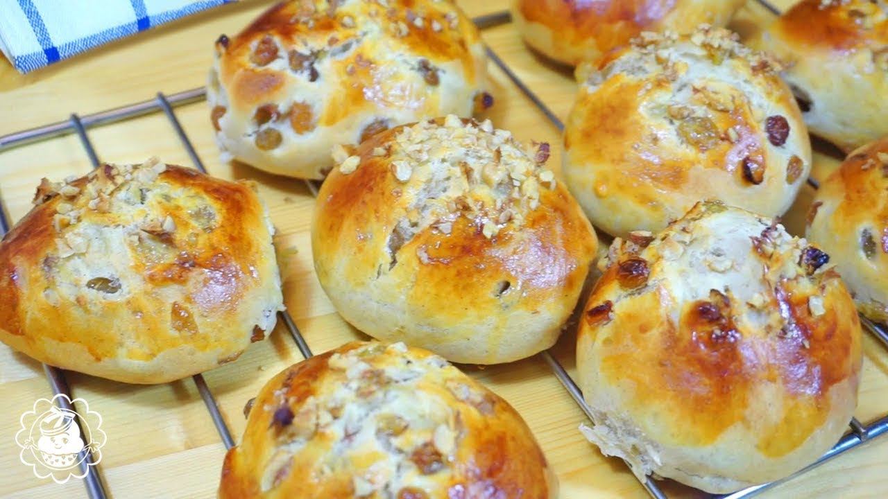 Булочки с изюмом и орехами!! !! простые рецепты смотреть онлайн