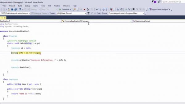 C# (C Sharp):- Convert.ToString()