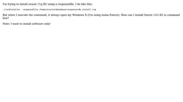Databases: What are the parameters to install oracle 11g r2 command line? смотреть онлайн