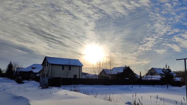 Небо ,чистый снег и соседский, бдительный пес рядом с Залесской дачей. смотреть онлайн