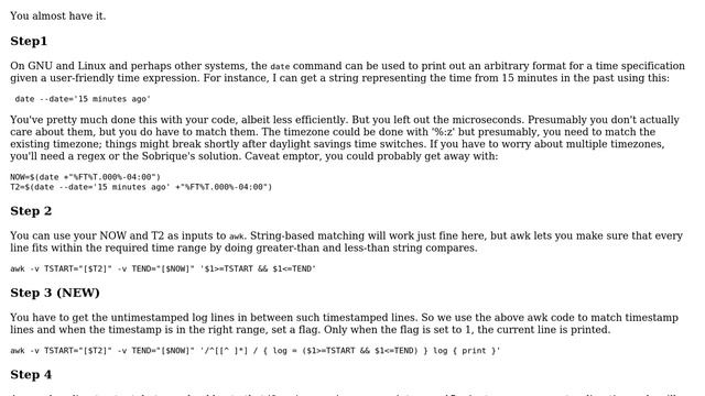 Unix & Linux: How to extract logs between the current time and the last 15 minutes? (3 Solutions!!) смотреть онлайн