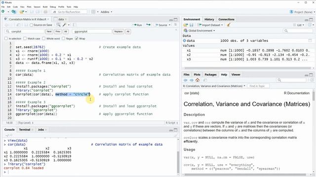 Correlation Matrix in R (3 Examples) | Compute & Draw Plot of Variable Relations | cor Function смотреть онлайн