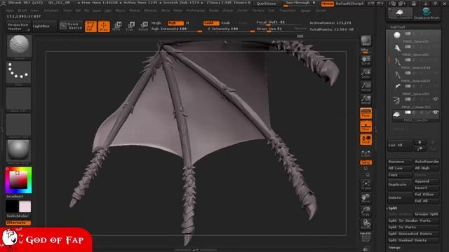 Zbrush 4R7 sculpting timelaps make the Dragon (Wings) смотреть онлайн