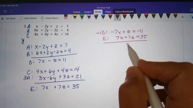 U2 L5 Syst of 3x3 Linear Eqs wkst 1 смотреть онлайн