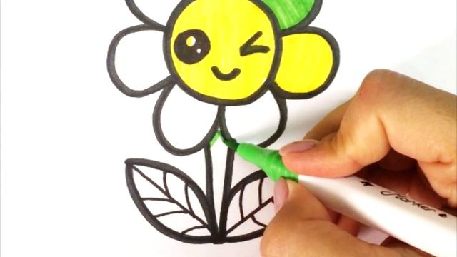 Как нарисовать цветок | Сурет салу гүл | How to draw flower смотреть онлайн