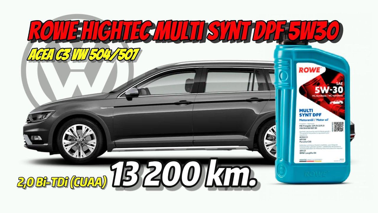 Rowe Hightec Multi Synt DPF 5w30 C3 ( из VW Passat Alltrack Bi-TDi, 13 200 км.) смотреть онлайн