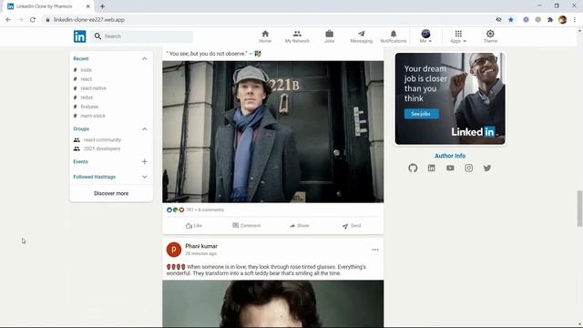 LinkedIn clone using React | Redux | Firebase | Material-UI смотреть онлайн
