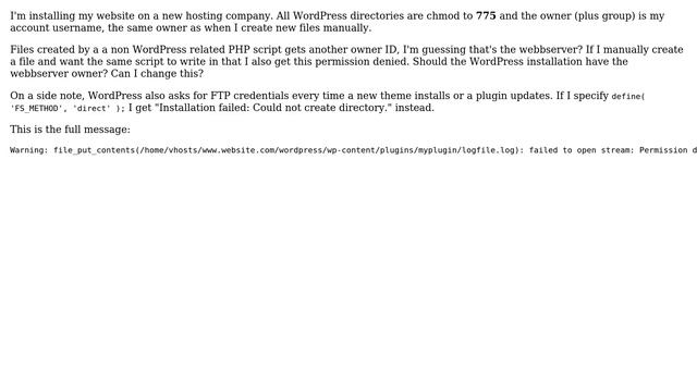 Wordpress: Failed to open stream: Permission denied for WordPress plugin смотреть онлайн