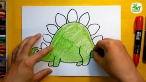 Как нарисовать Динозавра | How to draw dinosaurs  Урок рисования для детей от 3 лет