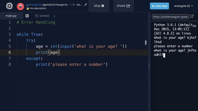 128.Error Handling/ Python Beginner to Master/Learning course. смотреть онлайн