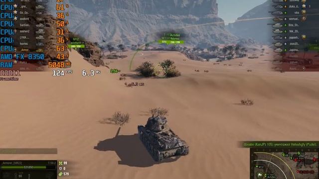 World of Tanks GTX 1050 Ti AMD FX 8350 8GB RAM смотреть онлайн