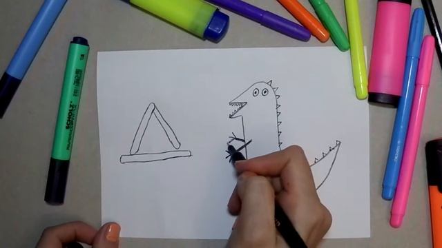Легкий рисунок - БУКВА Д или как нарисовать дракона? смотреть онлайн