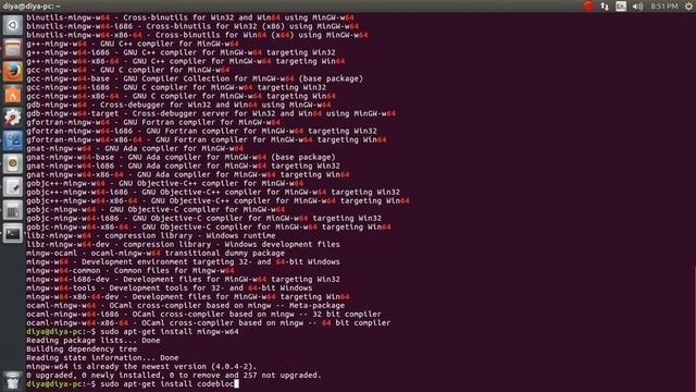Installing gcc, gpp, g++, mingw and codeblocks in Ubuntu 16.04 смотреть онлайн