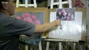 БЕСПЛАТНО! "Пионы в вазе" маслом поэтапно