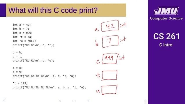 JMU CS261 03 C Intro Part 04 - Memory Diagrams Part 1 смотреть онлайн