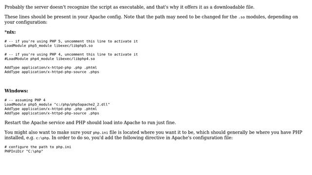 Webmasters: Why isn't my PHP file running and instead Apache is offering it for download? смотреть онлайн