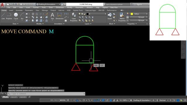 ?Move command in autocad !?! MOVE COMMAND TUTORIAL смотреть онлайн