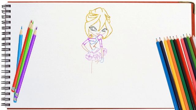 Drawing lesson for girls Bloom Winx Club Уроки рисования для девочек Блум Винкс Клуб смотреть онлайн