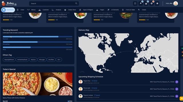 Riday Restaurant Bootstrap 5 Admin Dashboard Template смотреть онлайн