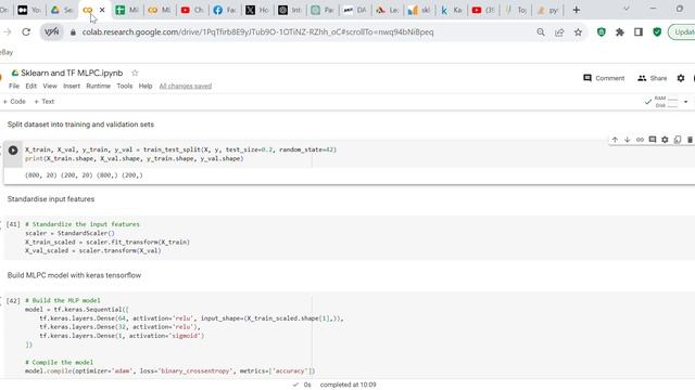 Create a multilayer perceptron classifier in both keras tensorflow and sklearn смотреть онлайн