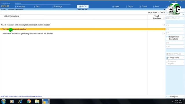 Tally Prime//Recover of Mismatch Detail in GSTR1//Uncertain Transaction// смотреть онлайн