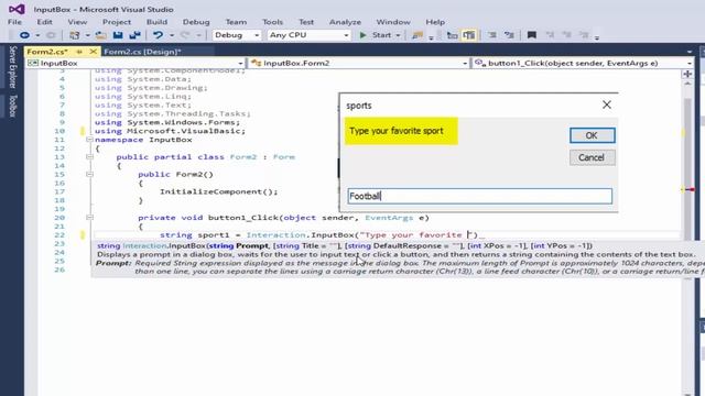 Programming in C#: How to pass value from InputBox to label in C shap смотреть онлайн