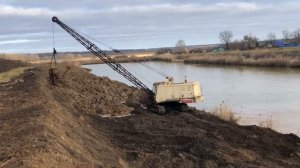 Очистка пруда экскаватором драглайн ЭО-4111 ЭО-4112 Э-652б