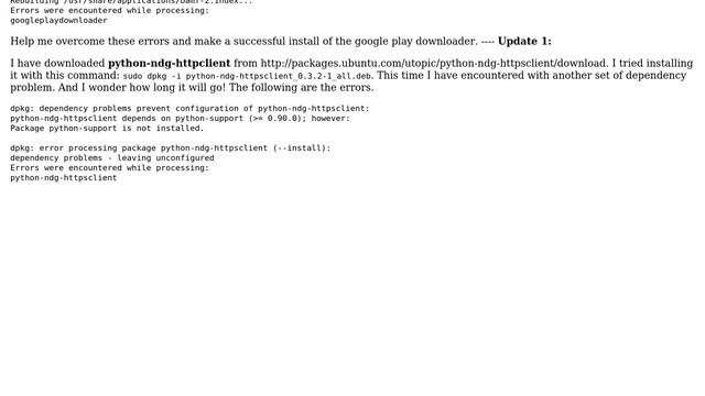 Ubuntu: dependency problem while downloading the google play dwonloader смотреть онлайн