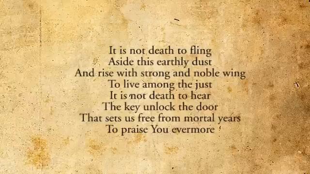 It Is Not Death To Die - Sovereign Grace смотреть онлайн