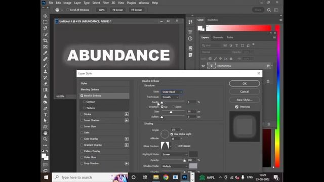 Bevel & Emboss | Layer Style part 3 | photoshop tutorial смотреть онлайн