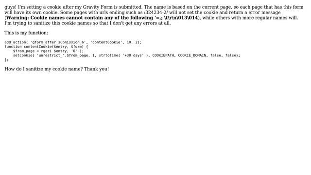 Wordpress: How to sanitize my cookie name? смотреть онлайн