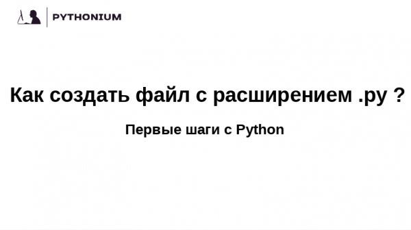 Как создать файл с расширением .py? Пошаговая инструкция. Первые шаги с Python.
