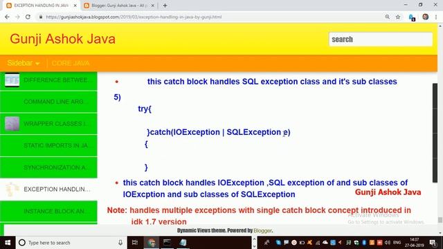 Exception Handling Part 6 In Java In Telugu By Gunji Ashok смотреть онлайн