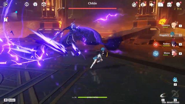 C0 Yoimiya Prototype Crescent VS Lvl 90 Childe - Genshin Impact смотреть онлайн