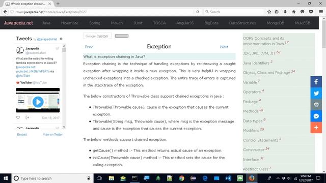 What is exception chaining in Java?
| javapedia.net смотреть онлайн