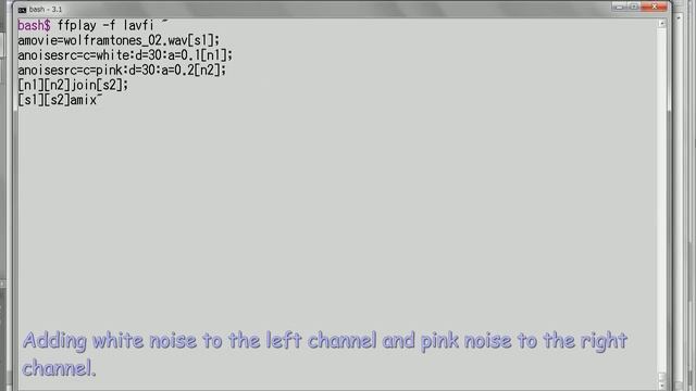 Examples of ffmpeg audio sources - anoisesrc (2) - Adding noise to input audio смотреть онлайн