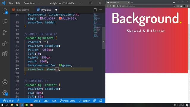 CSS Background Tutorial - SKEWED OR ANGLE OR SHAPE Background with Pure CSS смотреть онлайн