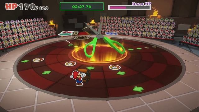Scissors Boss Fight - NO DAMAGE | Paper Mario: The Origami King смотреть онлайн