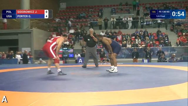 1/4 FS - 130 kg: G. PORTER (USA) df. J. SIDOROWICZ (POL) by TF, 10-0 смотреть онлайн