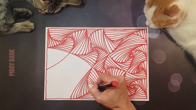 #5 | Как нарисовать абстрактный рисунок | Котики помогают рисовать | Рисунок по спирали | 3D Patter смотреть онлайн