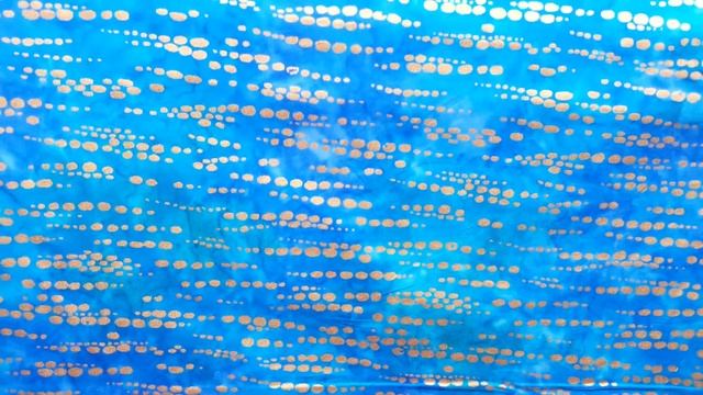 Michael Miller blue batik fabric with metallic gold dots смотреть онлайн